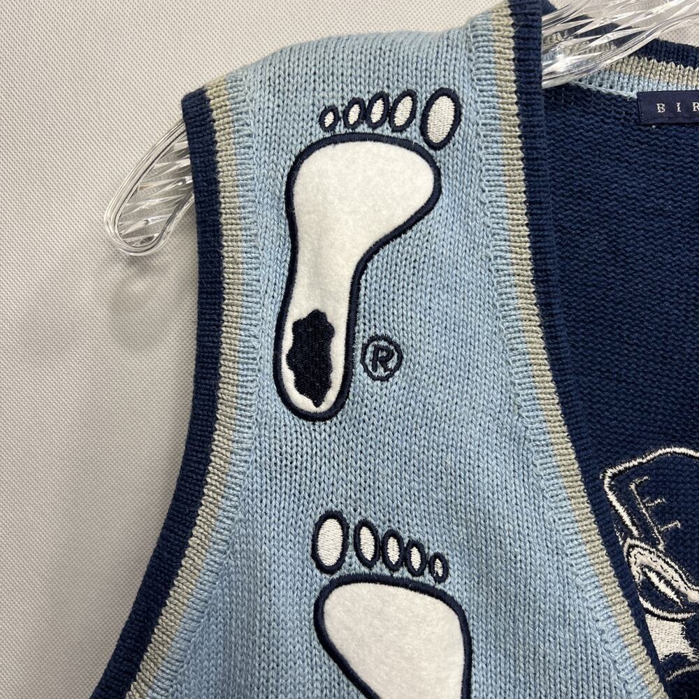 Birch Bros Vintage North Carolina Tar Heels Embroidered Knit Vest NCCA Small - Picture 5 of 10